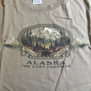 Delta Pro Weight Alaska The Last Frontier Bear Mountain Graphic Tee Tan XL Mens
